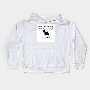 west highland white terrier lover with silhouette Kids Hoodie